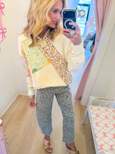 Deal of the day Ecru Multi Patch Pattern Hoodie Pullover