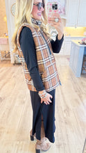 Chestnut Plaid Padded Vest