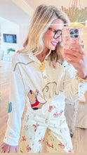 White Multi Western Embroidered Button Down Top
