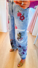 Postage Print Barrel Jeans
