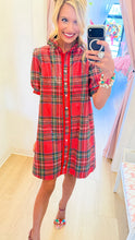 Red Plaid Sequin Mini Dress