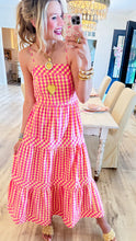 Pink and Yellow Gingham Midi Dress