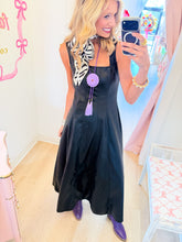Leather Square Neck Maxi Dress
