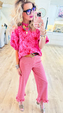 Ivy Jane Pink and Red Floral Vine Top