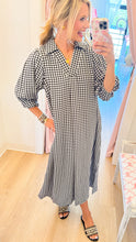 Black and White Gingham Midi Dress