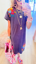 RESTOCK Grey Floral Embroidered Shirt Dress