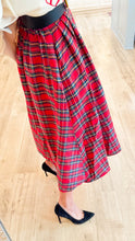 Red Multi Plaid Midi Skirt