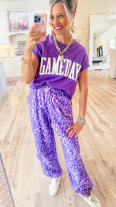 Purple Leopard Joggers