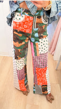 Multi Patch Printed Wide Leg Pants