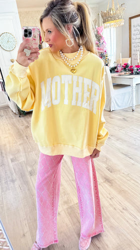 Butter Yellow Mother Mockneck Sweatshirt