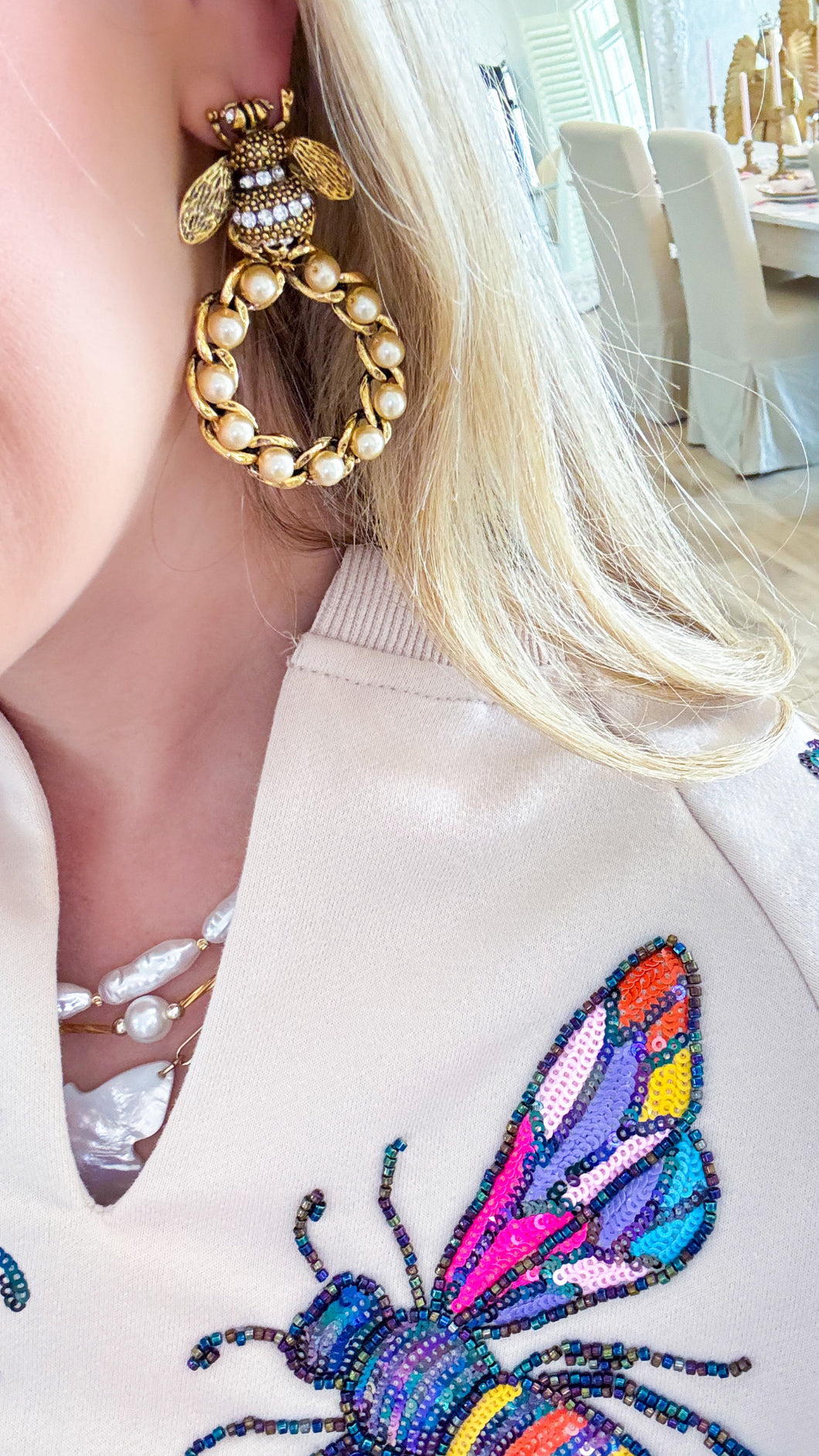 Gold Bee Earring