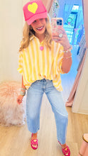 Yellow Stripe Button Down Top