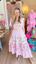 Pink Multi Floral Mix Midi Dress