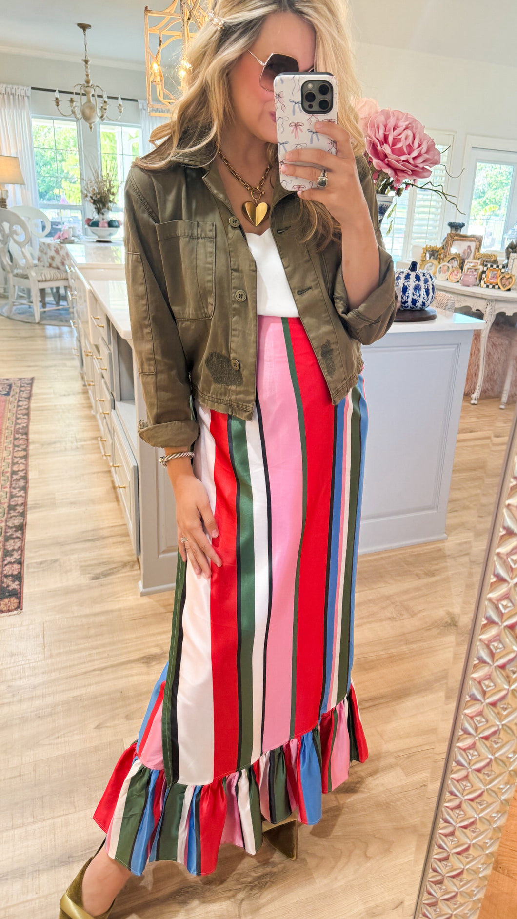 Whitney Wrap Multi Stripe Skirt