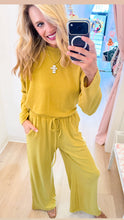 Golden Lime Brushed Knit Pant Set