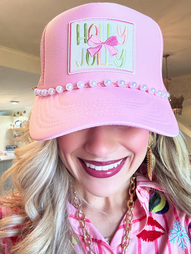 Holly Jolly Pink Trucker