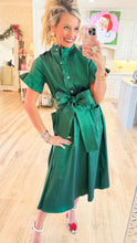 Green Button Up Midi Dress