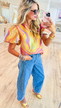 Multicolor Mix Abstract Jacquard Top