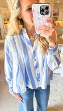 Blue Stripe Long Sleeve Top