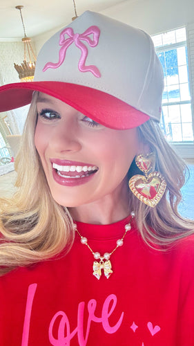 Pink and Red Bow Trucker