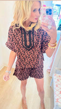 Brown Animal Print Short Set