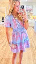 Cloud Blue Embroidered Mini Dress