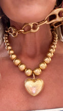 Gold Beaded Heart Necklace