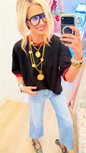 Black Contrast Trim Top