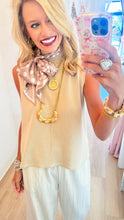 Ecru Turtleneck Sleeveless Top