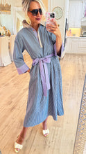 Multi Color Stripe Mix Match Midi Dress