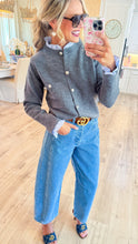 Grey Contrast Cardigan
