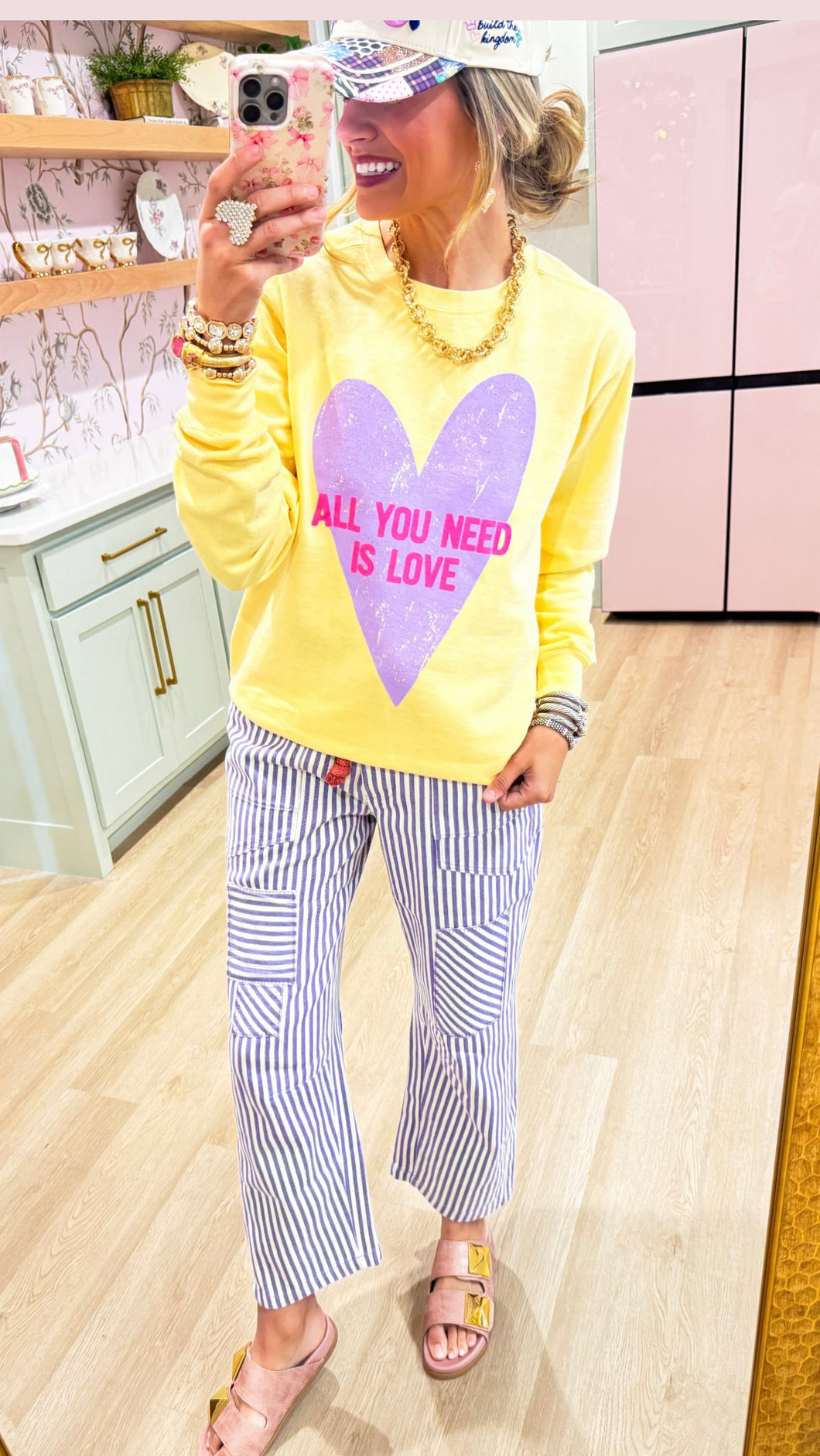 Yellow All You Need is Love Sweatshirt