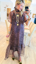 Animal Print Ruffle Hem Midi Dress