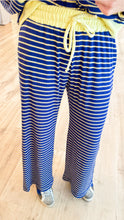 Navy and Yellow Striped Pant Set