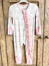 Pink and Green Floral Two Way Zipper Onesie