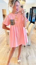 Pink Contrast Pleated Mini Dress