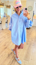 Cornflower Blue Balloon Shirt Dress
