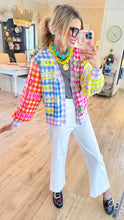 Queen of Sparkle Colorblock Gingham Cardigan