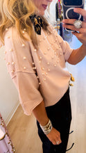 Beige Pearl Crew Neck Sweater