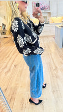 Black Floral Jacquard Cardigan