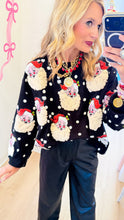 Queen of Sparkles Black Polka Dot Santa Sweater