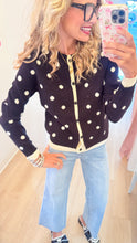 Black and White Polka Dot Knit Cardigan