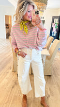 Pink and Grey Stripe Cardigan
