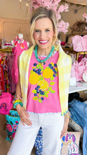 Pink Lemon Contrast Stripe Top