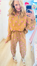 Tan and Pink Polka Dot Pant Set