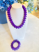 Purple Sugar Bead Necklace and Bracelet Set