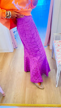 Purple Eyelet Maxi Skirt