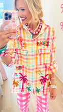 Pink Multi Gingham Embroidered Button Up