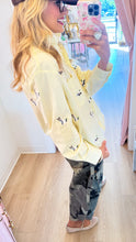 Yellow Mallard Embroidered Button Up Top
