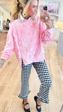 Pink Lace Bow Trim Sweatshirt